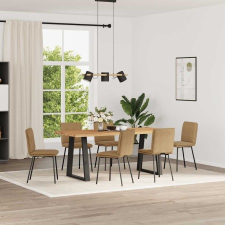Sillas de comedor 6 unidades terciopelo marrón de , Sillas de comedor - Ref: Foro24-3315622, Precio: 264,23 €, Descuento: %