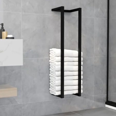 Toallero de hierro negro 25x20x95 cm de vidaXL, Toalleros - Ref: Foro24-325918, Precio: 28,86 €, Descuento: %