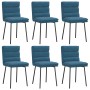 Sillas de comedor 6 unidades terciopelo azul de , Sillas de comedor - Ref: Foro24-3315662, Precio: 290,07 €, Descuento: %