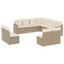 Set de sofás de jardín 11pzas con cojines ratán sintético beige en Conjuntos de jardín | Comprar online en Foru.es