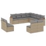 Set de sofás de jardín 11pzas con cojines ratán sintético beige en Conjuntos de jardín | Comprar online en Foru.es