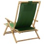 Silla de relax reclinable de bambú y tela verde de vidaXL, Sillas de jardín - Ref: Foro24-313027, Precio: 54,67 €, Descuento: %
