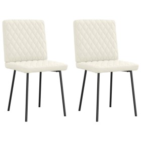Sillas de comedor 2 unidades terciopelo crema de , Sillas de comedor - Ref: Foro24-4101112, Precio: 108,56 €, Descuento: %