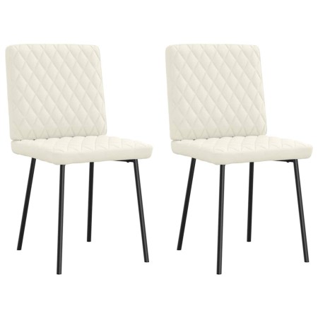 Sillas de comedor 2 unidades terciopelo crema de , Sillas de comedor - Ref: Foro24-4101112, Precio: 108,56 €, Descuento: %