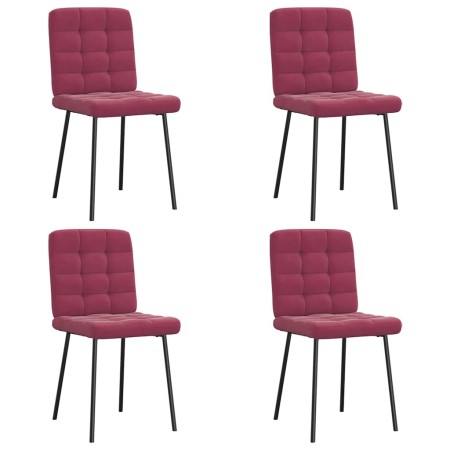 Sillas de comedor 4 unidades terciopelo rojo tinto de , Sillas de comedor - Ref: Foro24-3315185, Precio: 171,90 €, Descuento: %