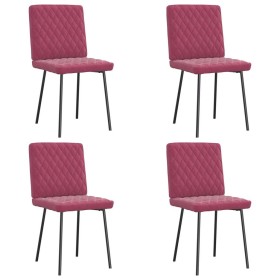 Sillas de comedor 4 unidades terciopelo rojo tinto de , Sillas de comedor - Ref: Foro24-3315208, Precio: 167,11 €, Descuento: %