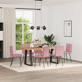 Sillas de comedor 6 unidades terciopelo rosa de , Sillas de comedor - Ref: Foro24-3315683, Precio: 256,75 €, Descuento: %