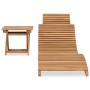 Tumbona plegable con mesa de madera maciza de teca de vidaXL, Tumbonas - Ref: Foro24-310666, Precio: 151,56 €, Descuento: %