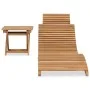 Tumbona plegable con mesa de madera maciza de teca de vidaXL, Tumbonas - Ref: Foro24-310666, Precio: 149,45 €, Descuento: %