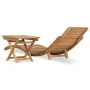 Tumbona plegable con mesa de madera maciza de teca de vidaXL, Tumbonas - Ref: Foro24-310666, Precio: 149,45 €, Descuento: %