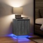 Mesilla de noche con luces LED Sonoma gris 38x34x50 cm de , Mesitas de noche - Ref: Foro24-861275, Precio: 46,57 €, Descuento: %