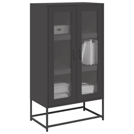 Aparador de acero negro 68x39x123 cm de , Aparadores - Ref: Foro24-853356, Precio: 137,65 €, Descuento: %