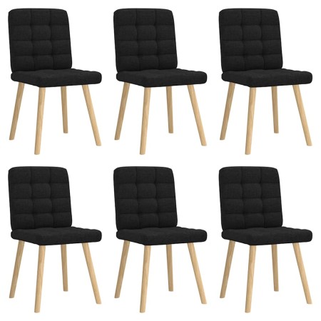 Sillas de comedor giratorias 6 unidades tela negras de , Sillas de comedor - Ref: Foro24-3315463, Precio: 307,03 €, Descuento: %