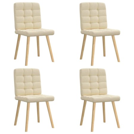 Sillas de comedor 4 unidades tela color crema de , Sillas de comedor - Ref: Foro24-3315198, Precio: 205,47 €, Descuento: %