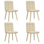 Sillas de comedor 4 unidades tela color crema de , Sillas de comedor - Ref: Foro24-3315198, Precio: 205,47 €, Descuento: %