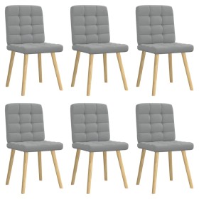 Sillas de comedor 6 unidades de tela gris claro de , Sillas de comedor - Ref: Foro24-3315461, Precio: 305,92 €, Descuento: %