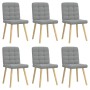 Sillas de comedor 6 unidades de tela gris claro de , Sillas de comedor - Ref: Foro24-3315461, Precio: 305,92 €, Descuento: %