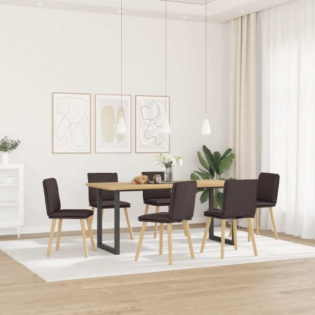 Sillas de comedor 6 unidades tela marrón oscuro de , Sillas de comedor - Ref: Foro24-3315629, Precio: 320,08 €, Descuento: %