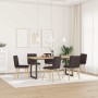 Sillas de comedor 6 unidades tela marrón oscuro de , Sillas de comedor - Ref: Foro24-3315629, Precio: 320,08 €, Descuento: %