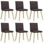 Sillas de comedor 6 unidades tela marrón oscuro de , Sillas de comedor - Ref: Foro24-3315629, Precio: 320,08 €, Descuento: %