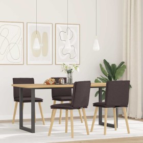 Sillas de comedor 4 unidades tela marrón oscuro de , Sillas de comedor - Ref: Foro24-3315359, Precio: 214,34 €, Descuento: %