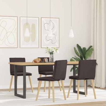 Sillas de comedor 4 unidades tela marrón oscuro de , Sillas de comedor - Ref: Foro24-3315359, Precio: 214,34 €, Descuento: %