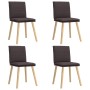 Sillas de comedor 4 unidades tela marrón oscuro de , Sillas de comedor - Ref: Foro24-3315359, Precio: 214,34 €, Descuento: %