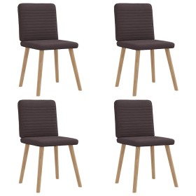 Sillas de comedor 4 unidades tela marrón oscuro de , Sillas de comedor - Ref: Foro24-3315248, Precio: 200,85 €, Descuento: %