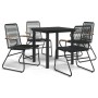 Juego de comedor de jardín 5 piezas ratán PVC negro de vidaXL, Conjuntos de jardín - Ref: Foro24-3060274, Precio: 321,78 €, D...