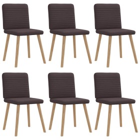 Sillas de comedor 6 unidades tela marrón oscuro de , Sillas de comedor - Ref: Foro24-3315518, Precio: 300,10 €, Descuento: %