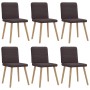 Sillas de comedor 6 unidades tela marrón oscuro de , Sillas de comedor - Ref: Foro24-3315518, Precio: 300,10 €, Descuento: %