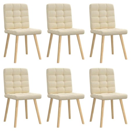 Sillas de comedor 6 unidades tela color crema de , Sillas de comedor - Ref: Foro24-3315468, Precio: 307,03 €, Descuento: %