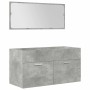 Juego muebles de baño 4 pzas madera contrachapada gris hormigón de , Muebles de baño - Ref: Foro24-3324903, Precio: 365,48 €,...