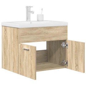 Mueble de baño con lavabo incorporado y grifo roble Sonoma de , Muebles de baño - Ref: Foro24-3325014, Precio: 198,66 €, Desc...