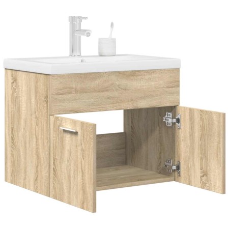 Mueble de baño con lavabo incorporado y grifo roble Sonoma de , Muebles de baño - Ref: Foro24-3325014, Precio: 198,66 €, Desc...