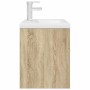 Mueble de baño con lavabo incorporado y grifo roble Sonoma de , Muebles de baño - Ref: Foro24-3325014, Precio: 198,66 €, Desc...