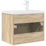 Mueble de baño con lavabo incorporado y grifo roble Sonoma de , Muebles de baño - Ref: Foro24-3325014, Precio: 198,66 €, Desc...