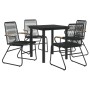 Juego de comedor de jardín 5 piezas ratán PVC negro de vidaXL, Conjuntos de jardín - Ref: Foro24-3060274, Precio: 321,78 €, D...