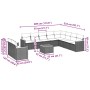 Set de sofás de jardín 11 pzas y cojines ratán sintético negro en Conjuntos de jardín | Comprar online en Foru.es