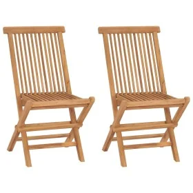 Sillas de jardín plegables 2 unidades madera maciza de teca de vidaXL, Sillas de jardín - Ref: Foro24-315441, Precio: 116,35 ...