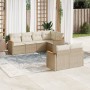 Set sofás de jardín 7 piezas y cojines ratán sintético beige en Conjuntos de jardín | Comprar online en Foru.es