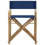 Sillas de director plegables 2 piezas bambú y tela azul de vidaXL, Sillas de jardín - Ref: Foro24-313030, Precio: 67,84 €, De...