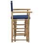 Sillas de director plegables 2 piezas bambú y tela azul de vidaXL, Sillas de jardín - Ref: Foro24-313030, Precio: 67,84 €, De...