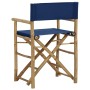 Sillas de director plegables 2 piezas bambú y tela azul de vidaXL, Sillas de jardín - Ref: Foro24-313030, Precio: 67,84 €, De...