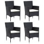 Muebles de jardín 5 piezas ratán sintético y vidrio negro de vidaXL, Conjuntos de jardín - Ref: Foro24-3058318, Precio: 320,8...