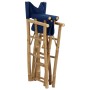 Sillas de director plegables 2 piezas bambú y tela azul de vidaXL, Sillas de jardín - Ref: Foro24-313030, Precio: 67,84 €, De...