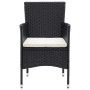 Muebles de jardín 5 piezas ratán sintético y vidrio negro de vidaXL, Conjuntos de jardín - Ref: Foro24-3058318, Precio: 320,8...
