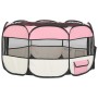 Parque de perros plegable y bolsa transporte rosa 125x125x61cm de vidaXL, Casetas y cercados para perros - Ref: Foro24-171011...