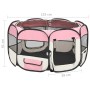 Parque de perros plegable y bolsa transporte rosa 125x125x61cm de vidaXL, Casetas y cercados para perros - Ref: Foro24-171011...