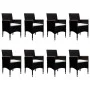 Set de comedor de jardín 9 pzas ratán PE y madera acacia negro de vidaXL, Conjuntos de jardín - Ref: Foro24-3058344, Precio: ...